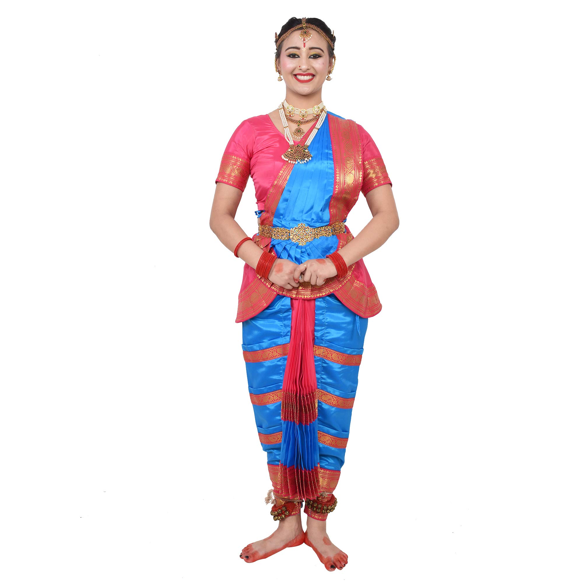 Bharatanatyam Dress Readymade Firoji And Pink Color Costume Bharatnatyam |  Desertcart BAHRAIN