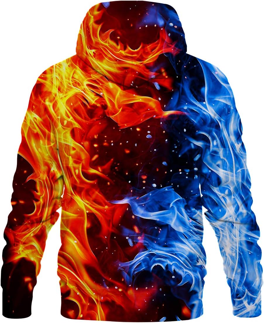 Neemanndy Unisex Colorful Graphic Hoodies 3D Print Cool Sweatshirt Cool Design with Pocket for Men and Women