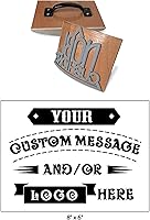 Vista 15 de Sello grande de goma con mango de madera «Rocker Mount» 4" x 3