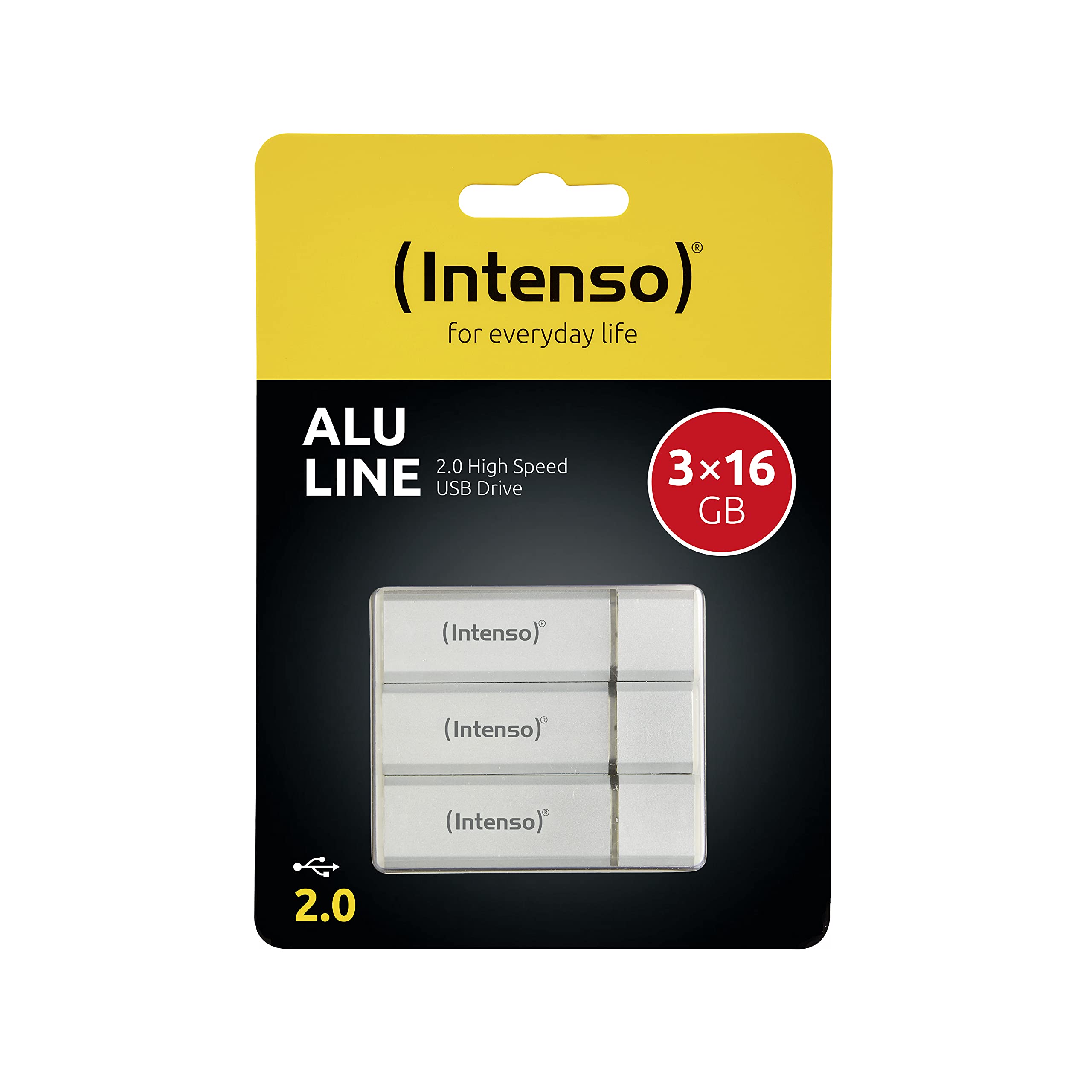 Intenso Alu Line 3 x 16 GB pamięć USB 2.0 srebrna (potrójne opakowanie)