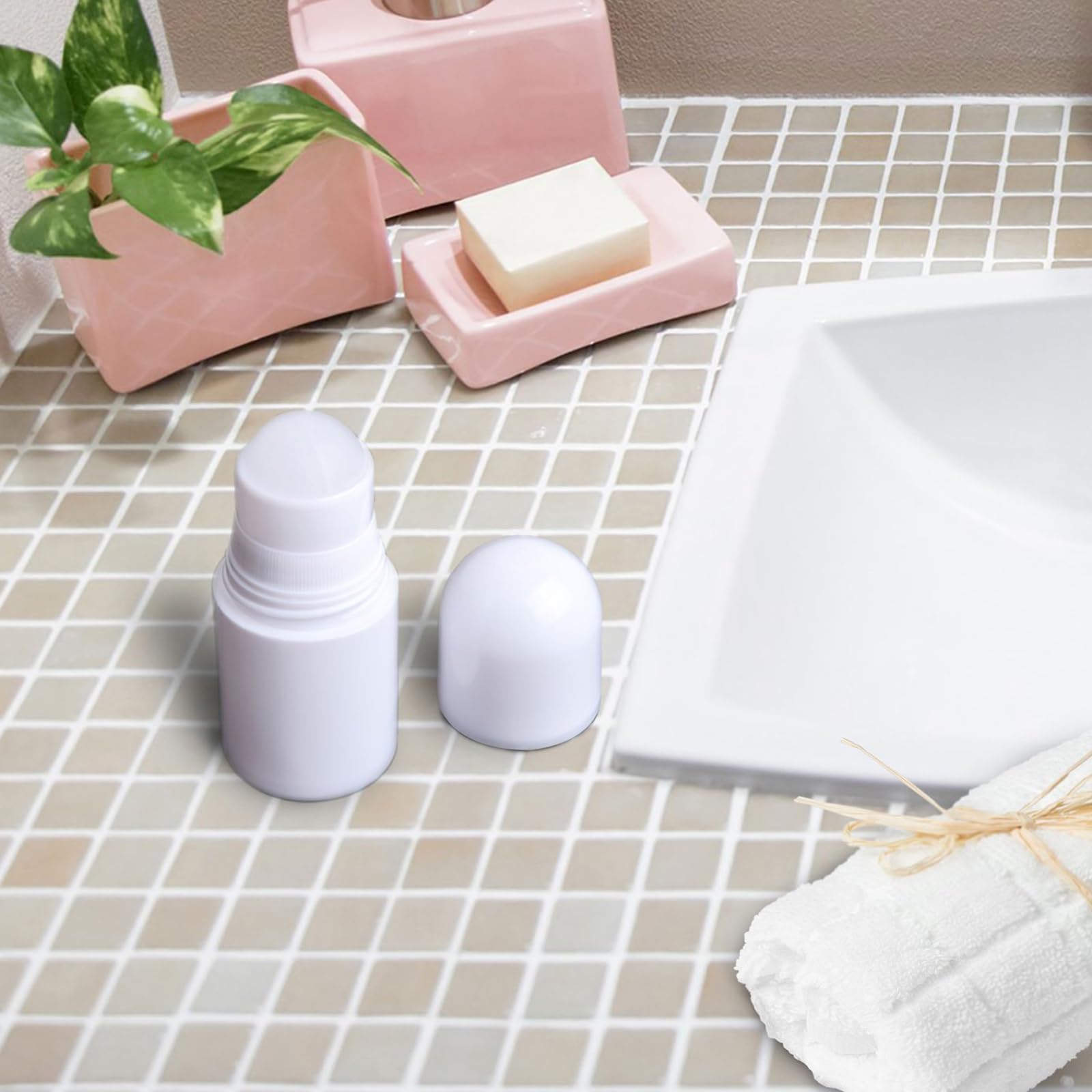 Vides Rouleau Rechargeable Bouteilles,Rouleau Bouteilles Rechargeables Roll-On,Roll-On Contenants De Liquide Rouleaux,Bouteilles Vides en Plastique de 50ML Vides Rouleau,Bouteilles Rouleau Bouteilles