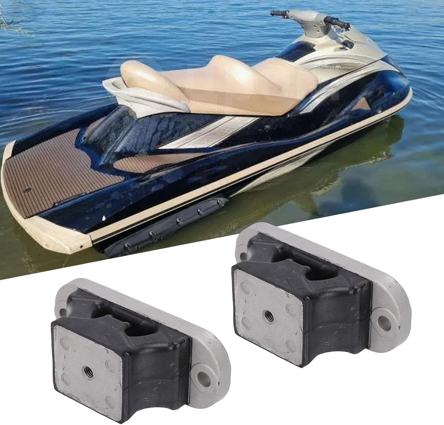 Generic 4PCS Engine Motor Mount Replacement, Rubber Aluminum Bracket for FX 140 Cruiser HO SHO VX 1100 Sport Deluxe 2002 2016, with Part Number 67X 44517 00 8P 5B 10 94 00, Reduce