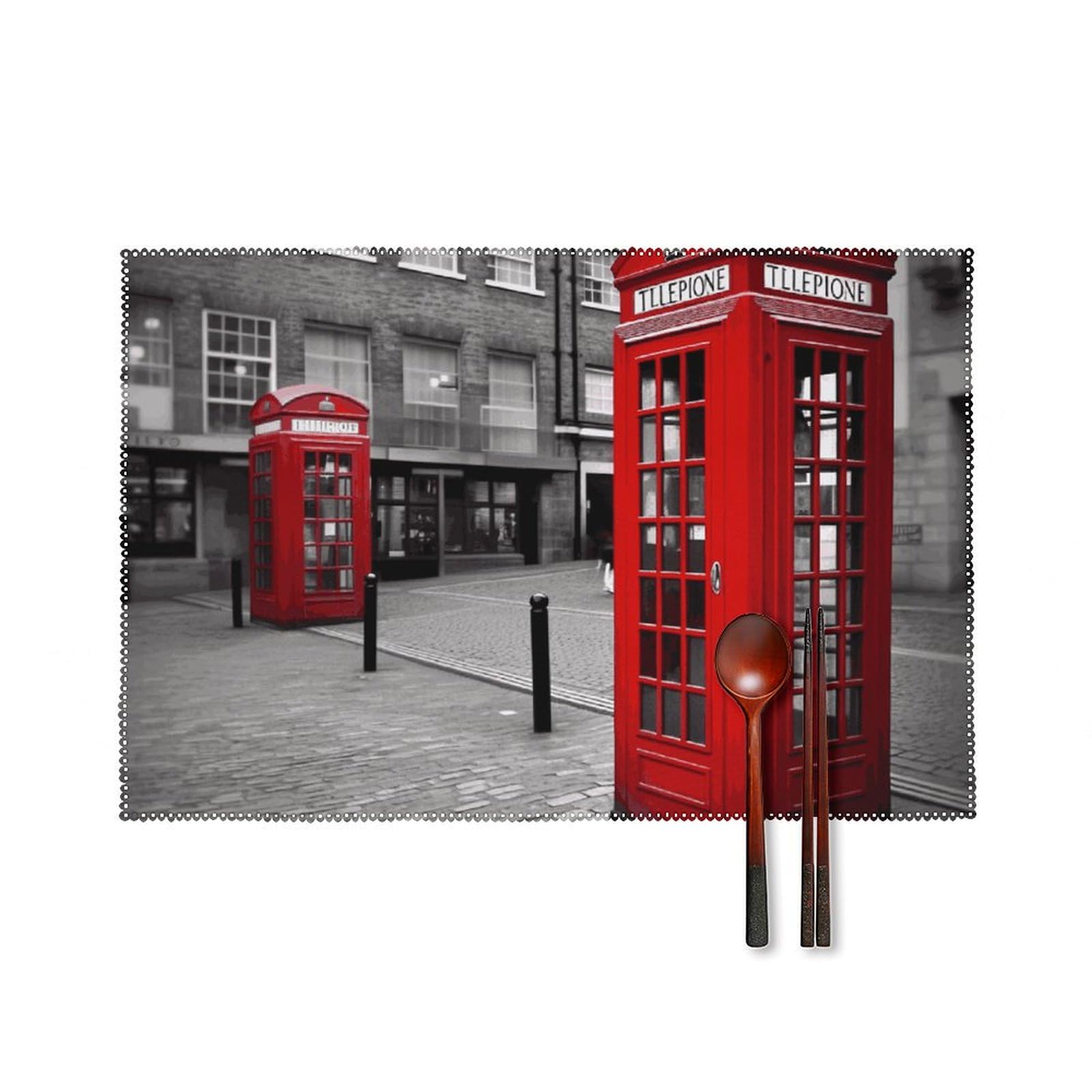 Set de table résistant à la chaleur au fini cabine rouge de Londres