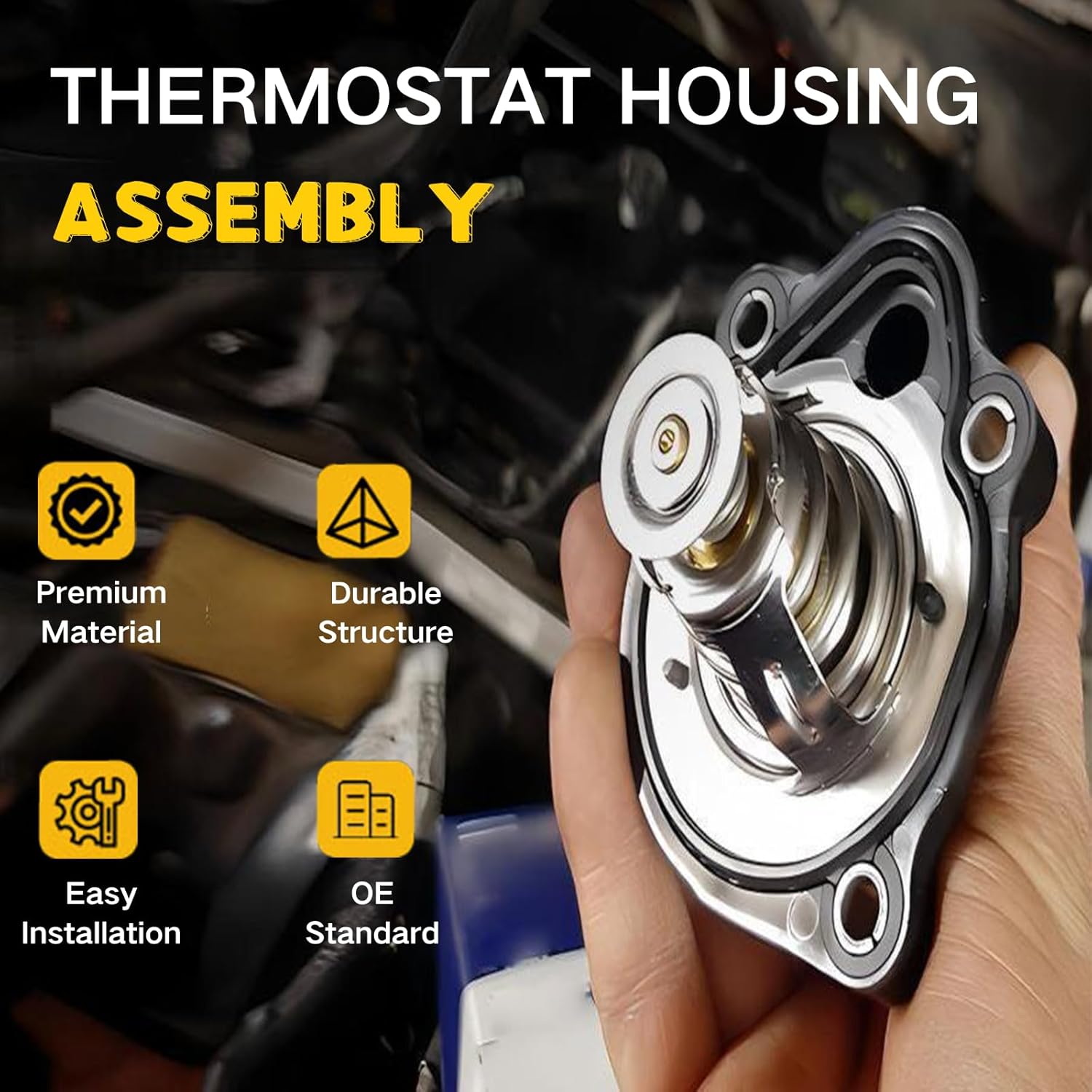 Engine Thermostat 52028898AE, For 2003-2018 Ram 1500 2500 3500 & Dodge Charger Challenger Durango Magnum 5.7L,6.1L,6.2L,6.4L & Chryslers 300 & Jeep Commander Grand Cherokee 5.7L,6.1L,6.4L