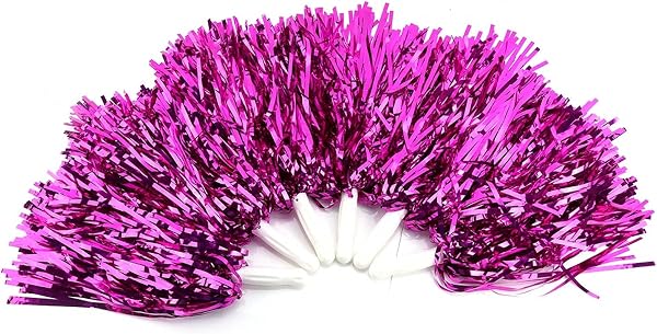 OUKENS Pompons de Pom-Pom Girl, 7 Couleurs 6pcs Pompons de Pom-Pom Girl Accessoire de Danse de fête Pompons de Sport Cheer - 2