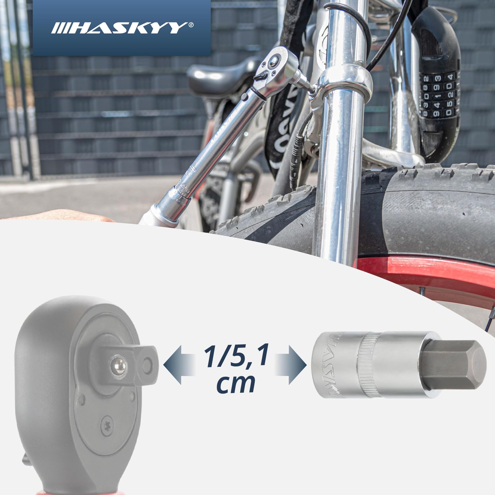 HASKYY Jeu de douilles à six pans creux 1/2" 12 pièces 5-22 mm Douilles hexagonales Jeu de clés sur rail pour vis Allen