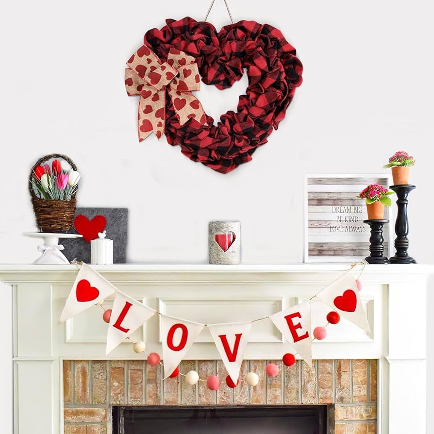 バレンタインリース Amazon｜玄関ドア用バレンタインデーリース、バッファロー
