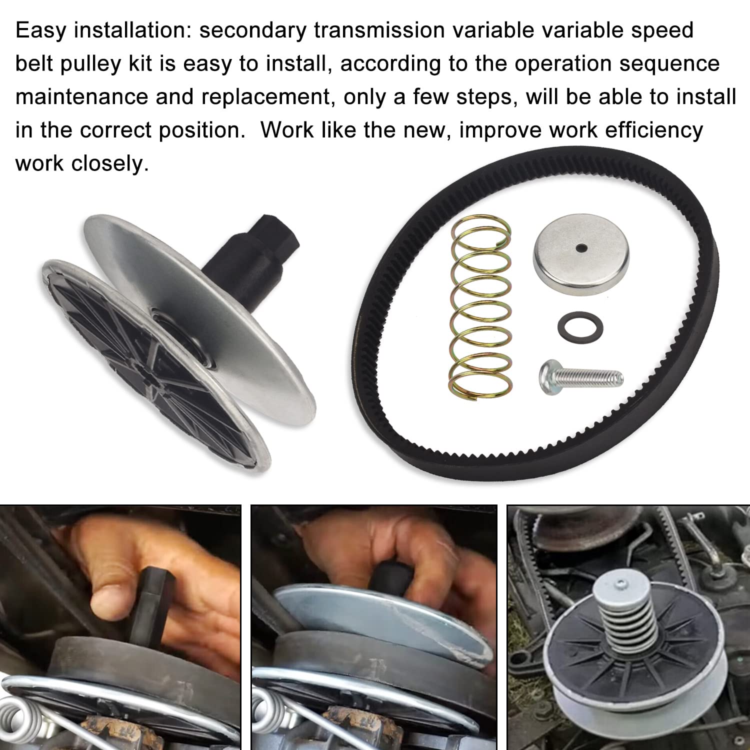 Amazon.com: GT79244 MIA12482 Secondary Variator Pulley Belt Kit 