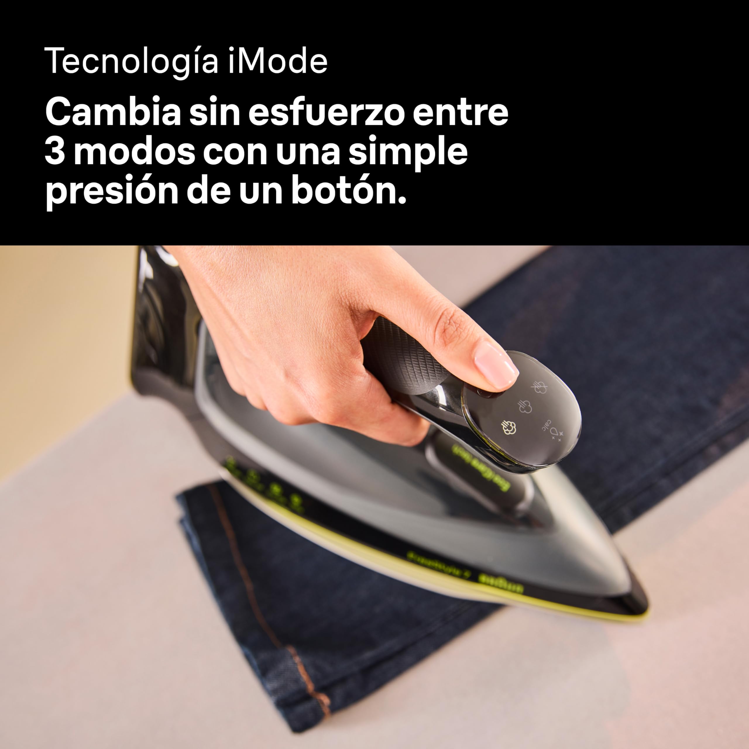 Braun FreeStyle 7 – Plancha de Vapor Ergonómica y Fácil de Usar, Función Turbo, Planchado Rápido y Suave, Diseño Certificado, Negro y Verde (FI7255GR)