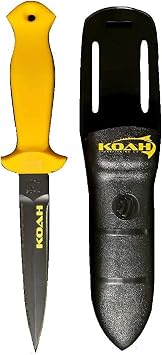 Koah Dive Knife 4.5" with Magnetic Sheath for Spearfishing, Diving, Scuba