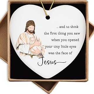 Miscarriage Gifts for Mothers Be with Jesus Memorial Ceramic Ornaments Angel Baby Memorial Gift Bereavement Gifts for Loss of Baby Christmas Tree Decorations