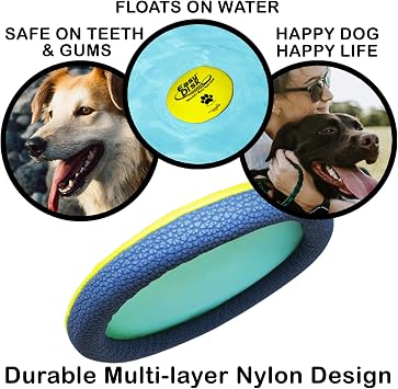 Funsparks Easy Disk Dog Flying Disc - Interactive Dog Fetch Toy - Durable and Easy on The Teeth - Simple to Toss Lightweight Puppy Toy - Floats on Water