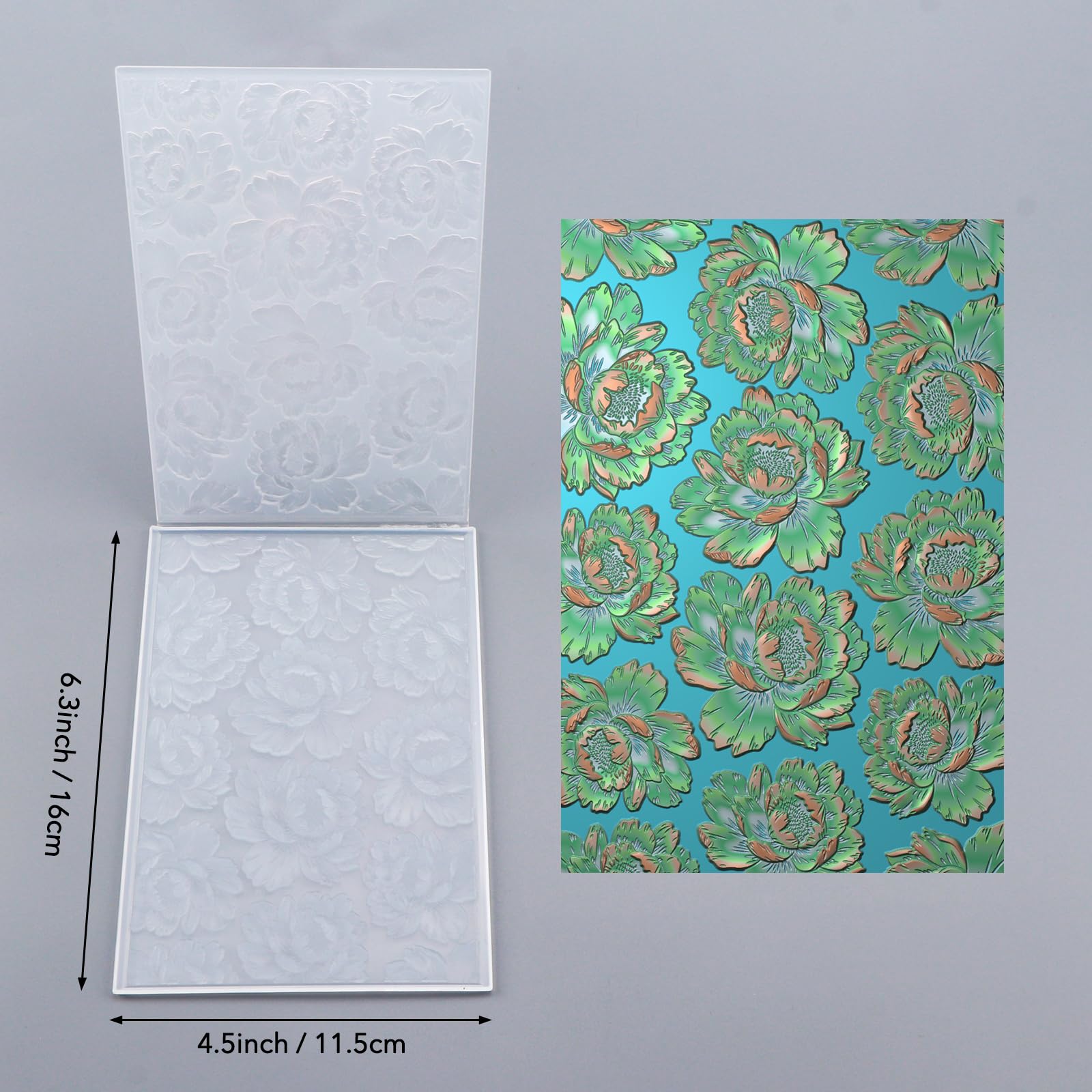 Amazon.co.jp: カード製作用3Dエンボスフォルダー 花 花 プラスチック