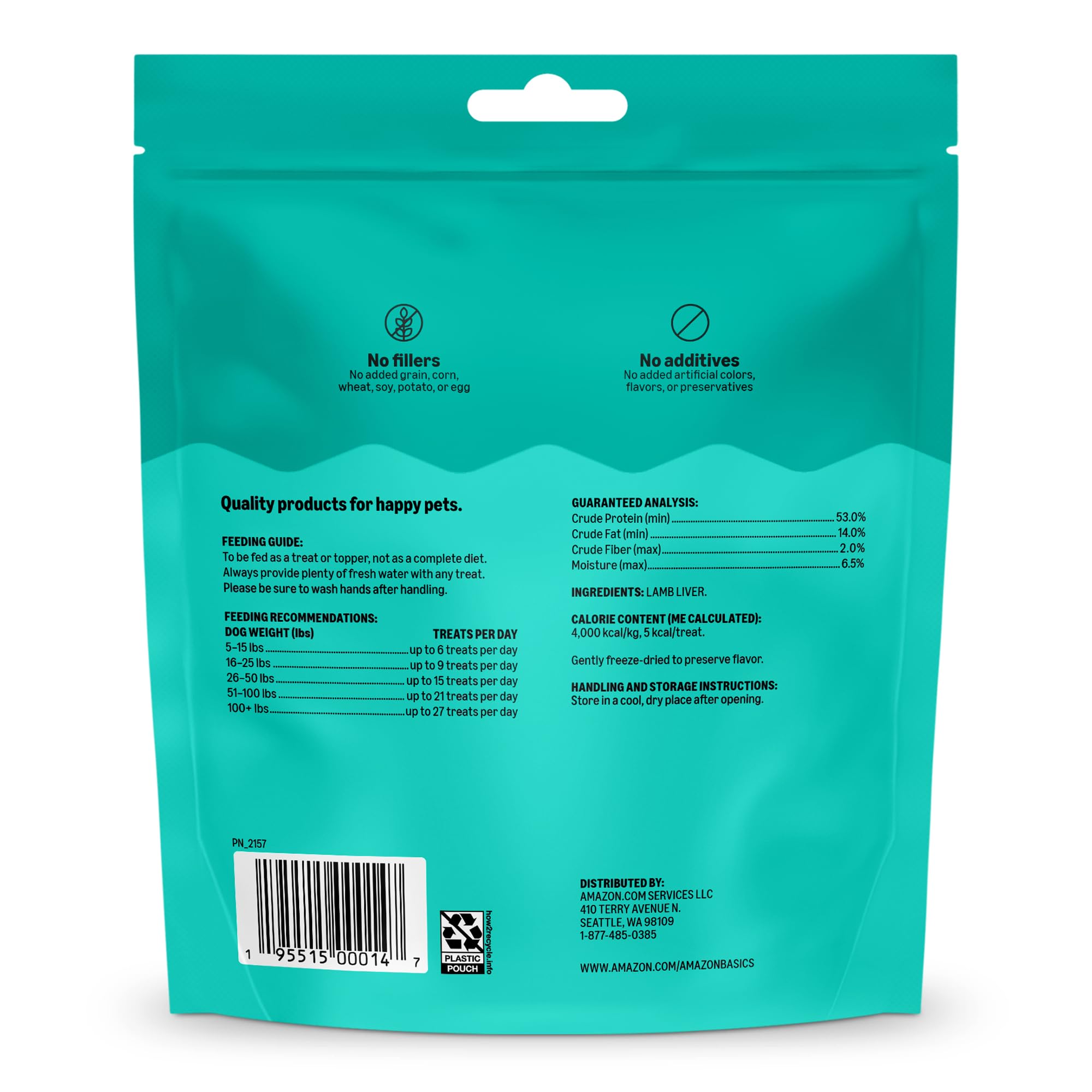 Amazon Brand - Wag Freeze-Dried Raw Single Ingredient Dog Treats, Lamb Liver, High Protein, Healthy Training Treats or Meal Topper for all Dogs, Grain-Free, 3.3oz - image 7
