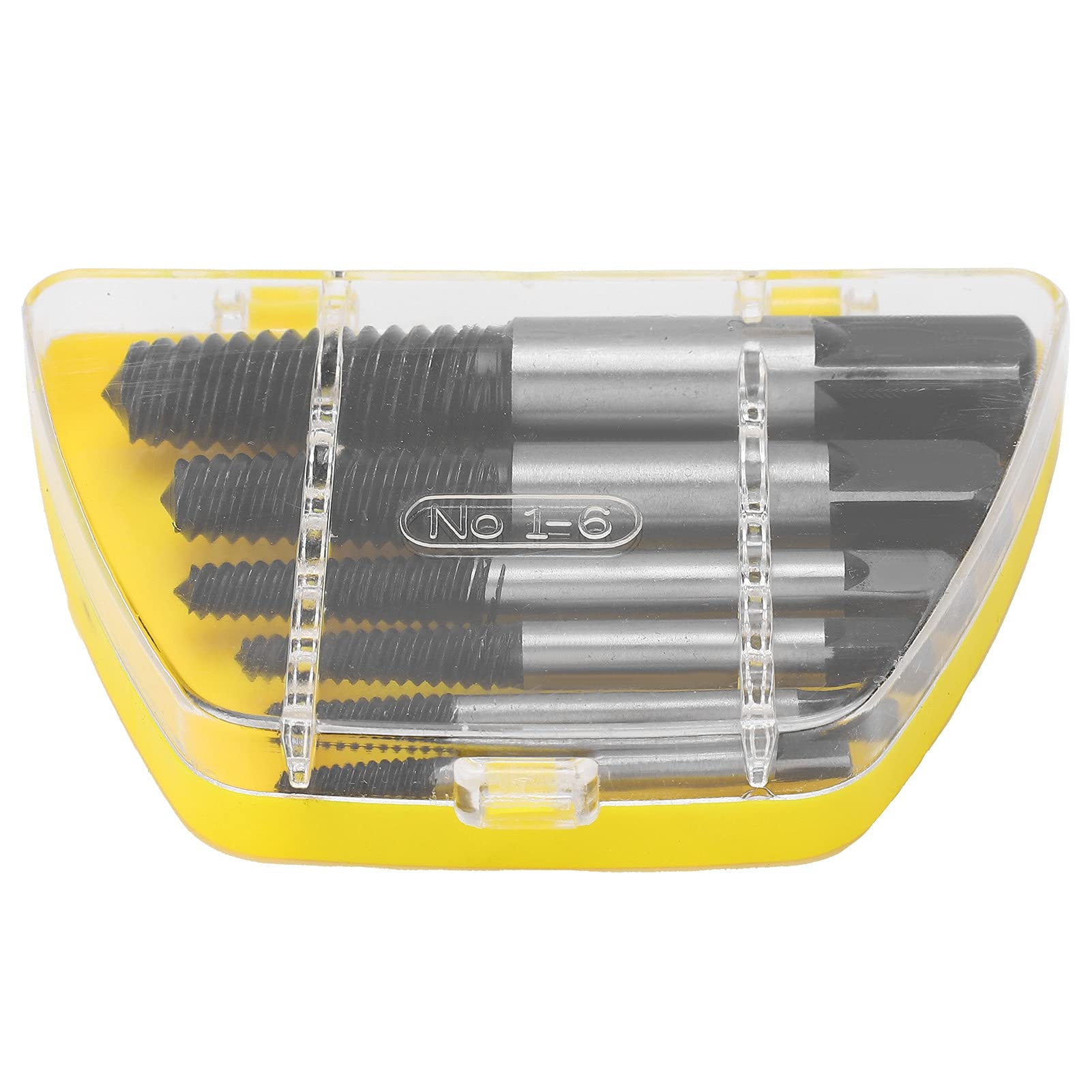 ViaGasaFamido Stripped Screw Remover, 6Pcs Screw Extractor Kit Coarse Thread Design, High Speed Steel, Plastic Box Included, Screw Removal Tool Set,