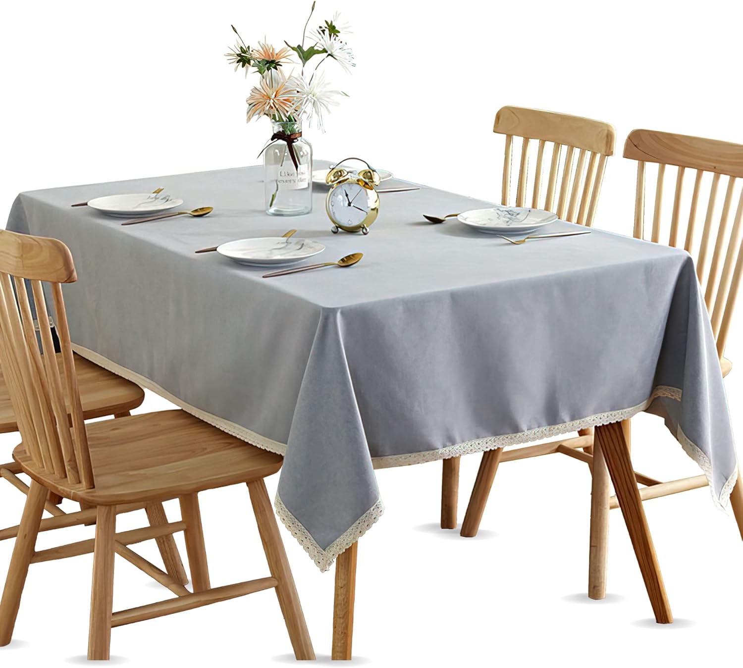 SAAVIE Rectangle Table Cloth, Waterproof AntiShrink Soft and Wrinkle