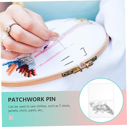 Miniatura 5 de TEHAUX 50pcs Sewing pin Straw Wreath Fern pins u pins for Crafting Fork pins for Quilting Steel u pins Sewing U-Pins Fork Pins Tailor u pin