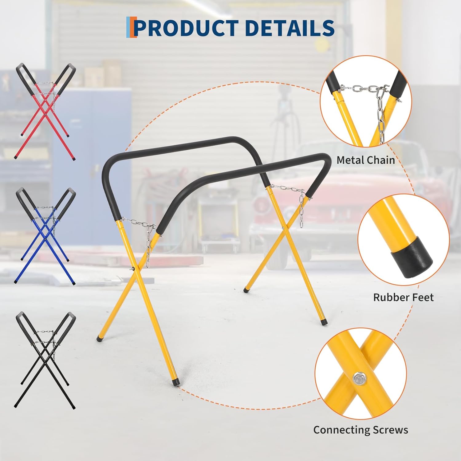 Garvee 750 LBS Folding Work Stand, Portable Work Stand for Bumpers, Fenders, Hoods Works, Doors, Foldable Work Bench for Garage & Shop