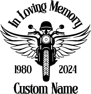 Loving Memory Motorcycle Decal | Custom Name Vinyl Sticker for Cars, Bikes, Helmets | 5 Color Options