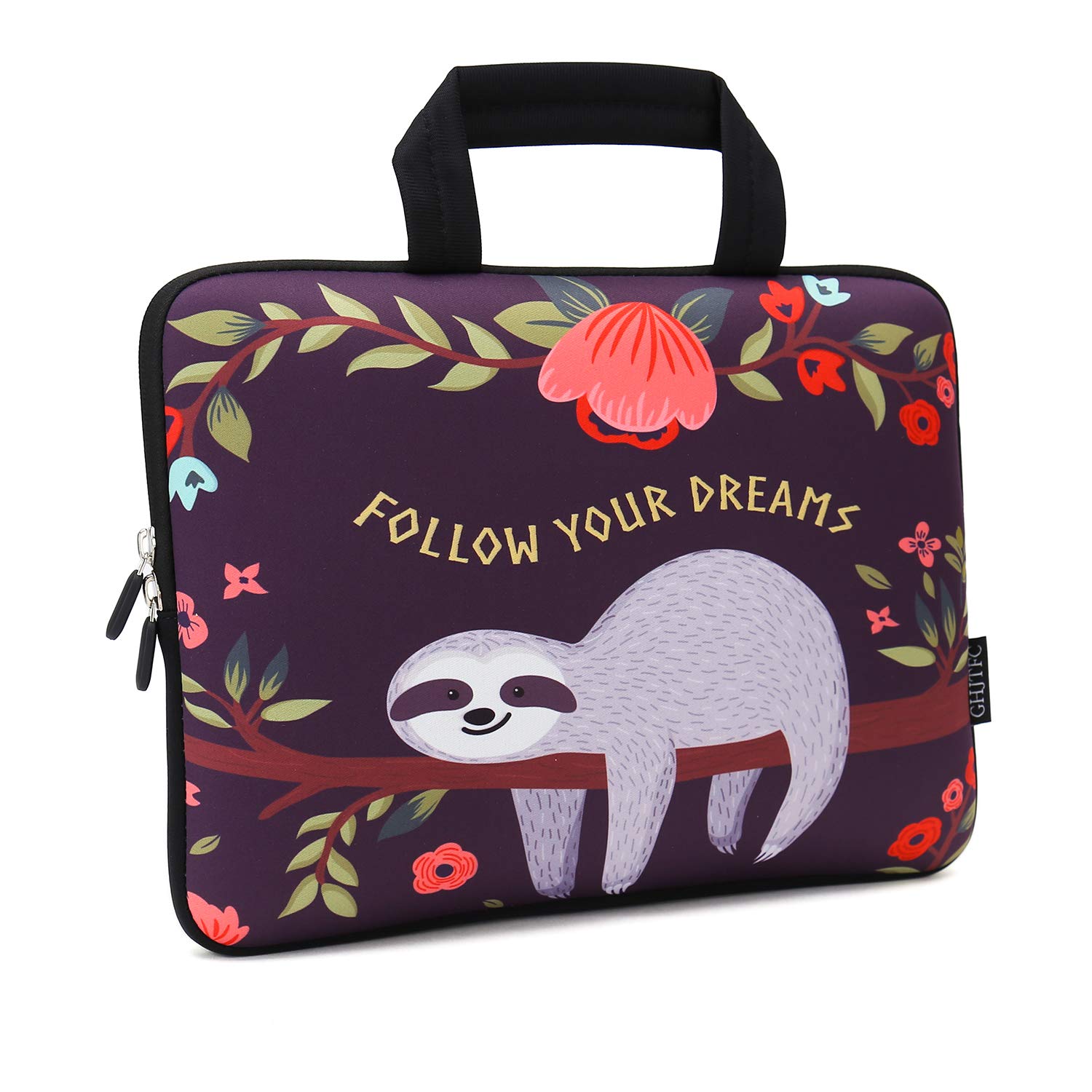 Custodia In Neoprene Per Laptop 11-12,1 Pollici, Impermeabile, Con Doppia Cerniera, Morbida, Per Chromebook, Notebook, Tablet, Unisex, Fantasia A Scelta - 3