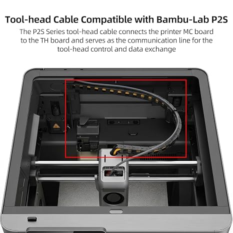 Tool-Head Cable Replacement Compatible with BambuLab P2S: Connction Wire for Data Exchange or Signal Transfer 3D Printer Accessories