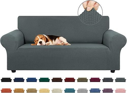 Miniatura 1 de KEKUOU - Funda elástica para sofá biplaza, fundas para sofá de 2 cojines (de 55 a 79pulgadas), protector de muebles con parte inferior elástica para