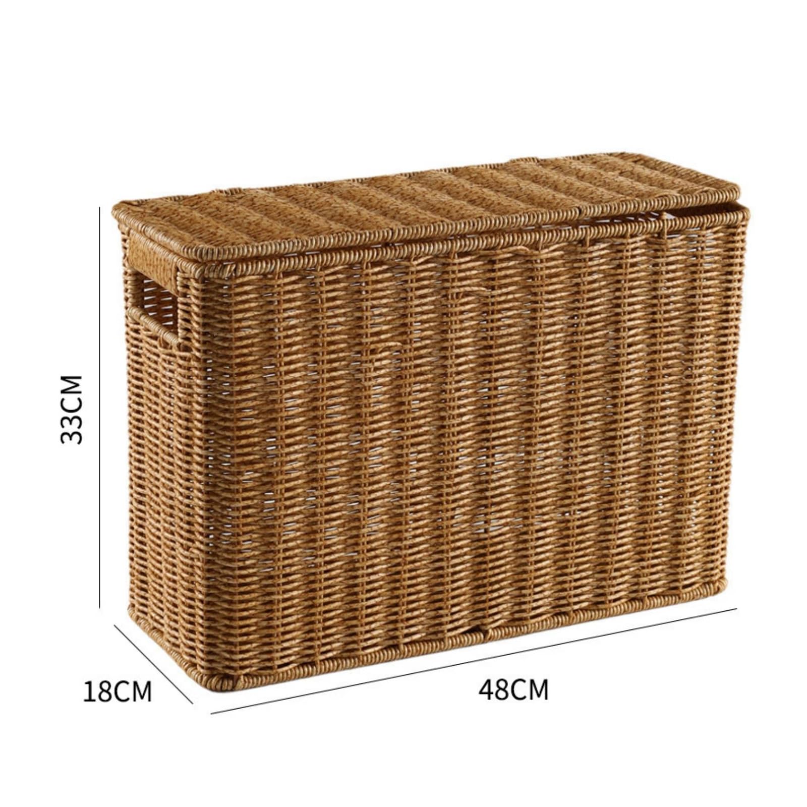 Cesta Imitación Ratán Estrecha, Style to 1, 48 × 18 × 33 Cm