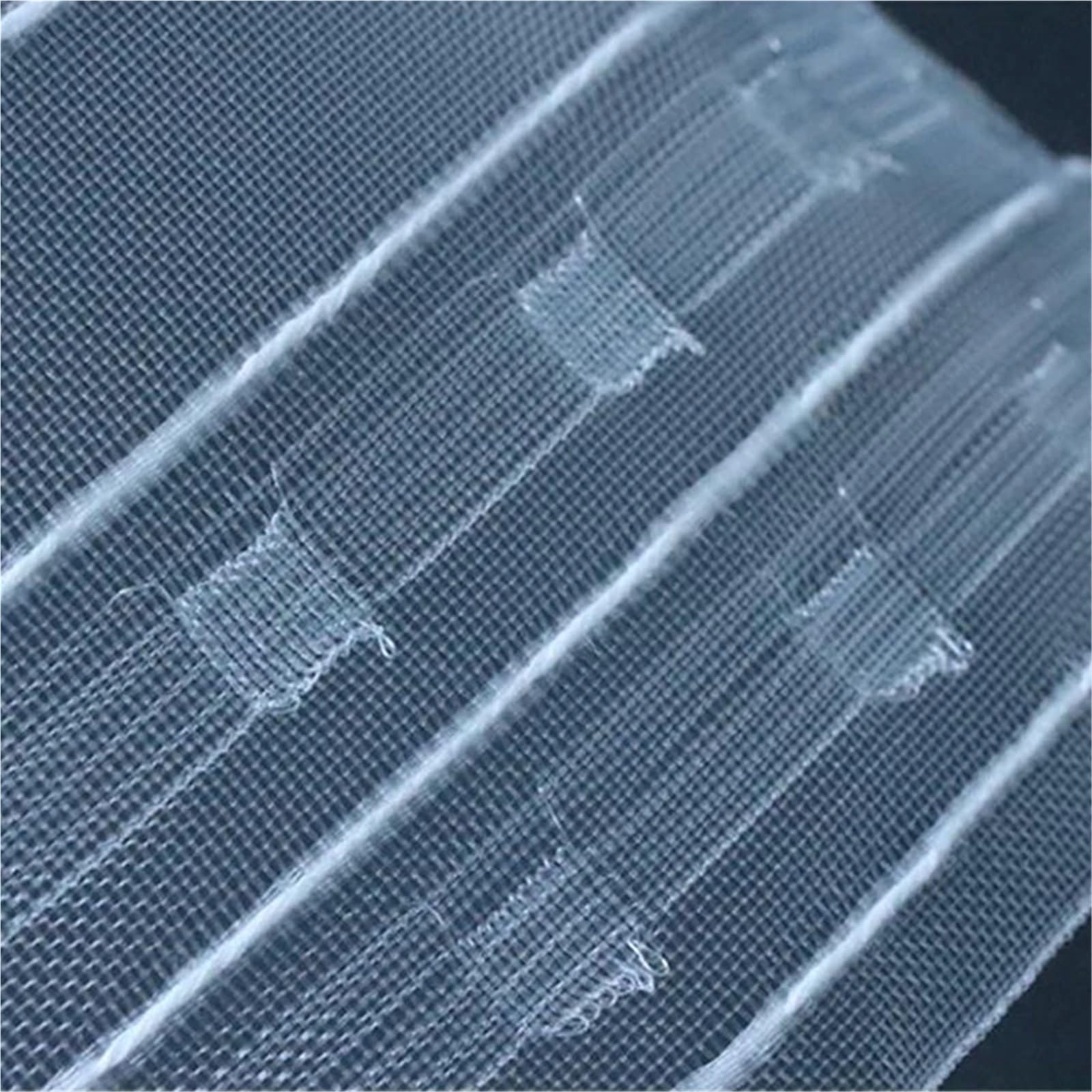 Rufflette pour Rideaux Ruban de tête Rideau Transparent 10/20M, avec Poche for Tige, for Bricolage, Plis plissés, Ruban Traction, Installation en Nylon, décoration Maison(7.5cm*20m)