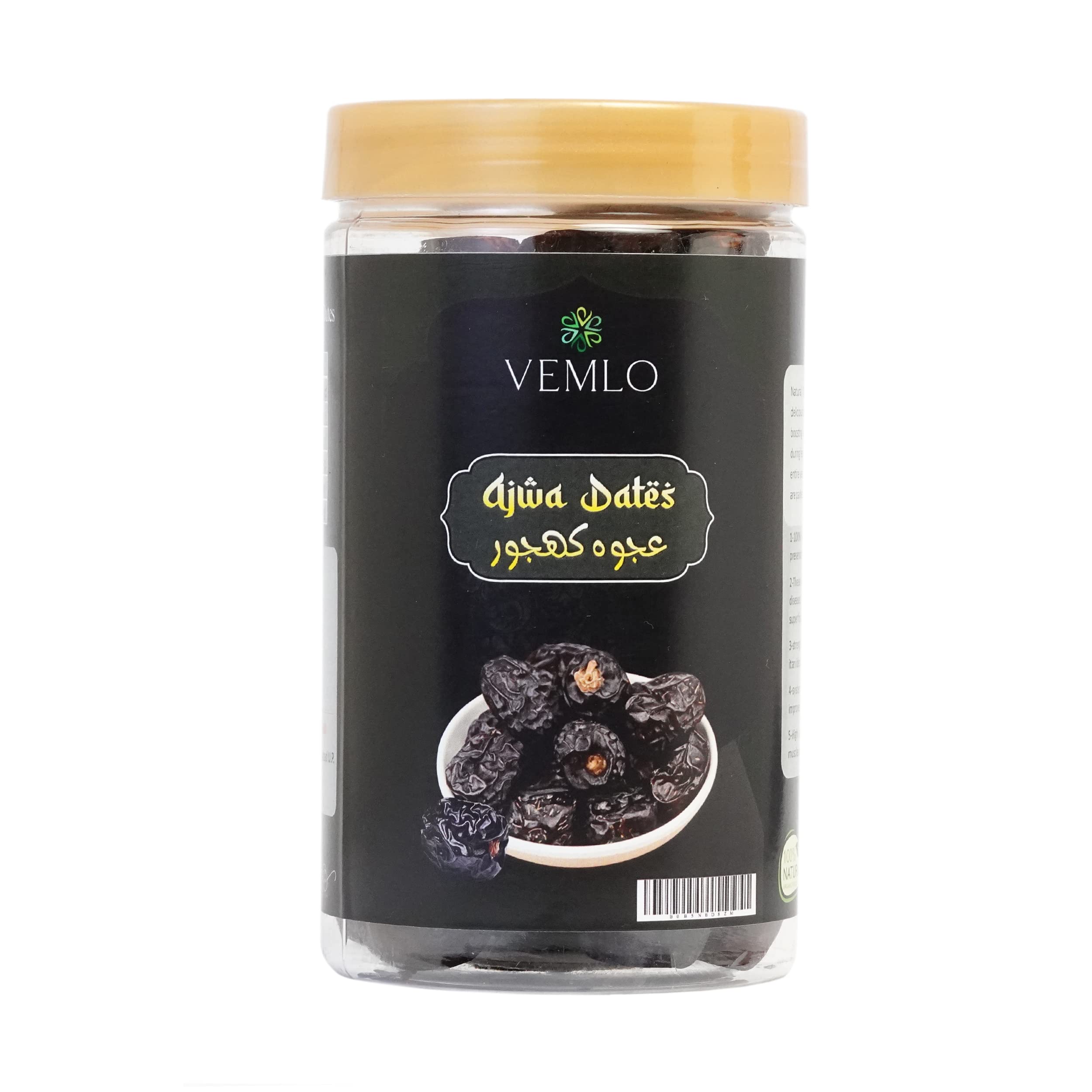 Vemlo Ajwa Al-Saudi: Finest Ajwa Dates (Khajoor/Khajur) of Madina, Saudi Arabia - 400g - Discover the Nutritious and Delicious Superfood"