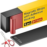 Vista 16 de Cinta magnética súper adhesiva (10 pies x 1/2 pulgadas), tira magnética con respaldo adhesivo para bricolaje y manualidades, fácil de cortar