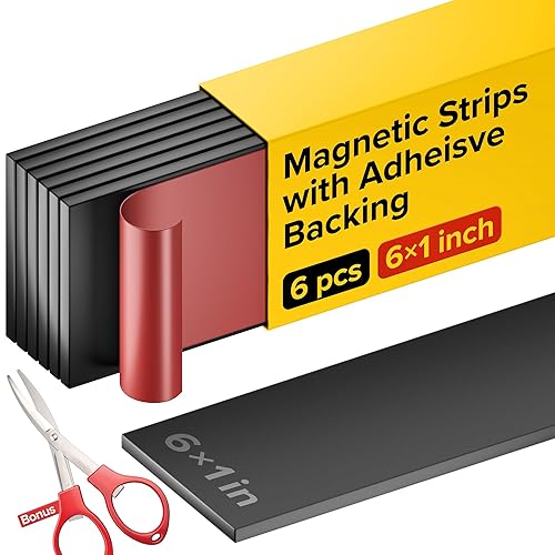 Miniatura 16 de Cinta magnética súper adhesiva (10 pies x 1/2 pulgadas), tira magnética con respaldo adhesivo para bricolaje y manualidades, fácil de cortar