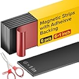 X-Bet Magnet Magnetic Strips with Adhesive Backing - Magnetic Tape for Crafts - Tool and Knife Magnet Strips for Kitchen, Garage and Garden - Adhesive Magnetic Tool Holder Strip for Wall(6 Pieces)