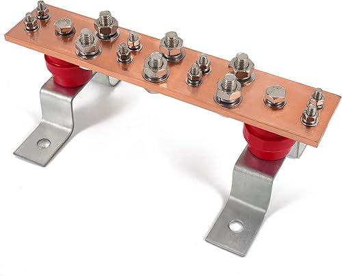 Kit de barra de conexión a tierra TGB Copper Telecom (TGB), barra de bus de 0.24 x 1.97 x 10 pulgadas con 8 posiciones de terminal de 0.31 pulgadas