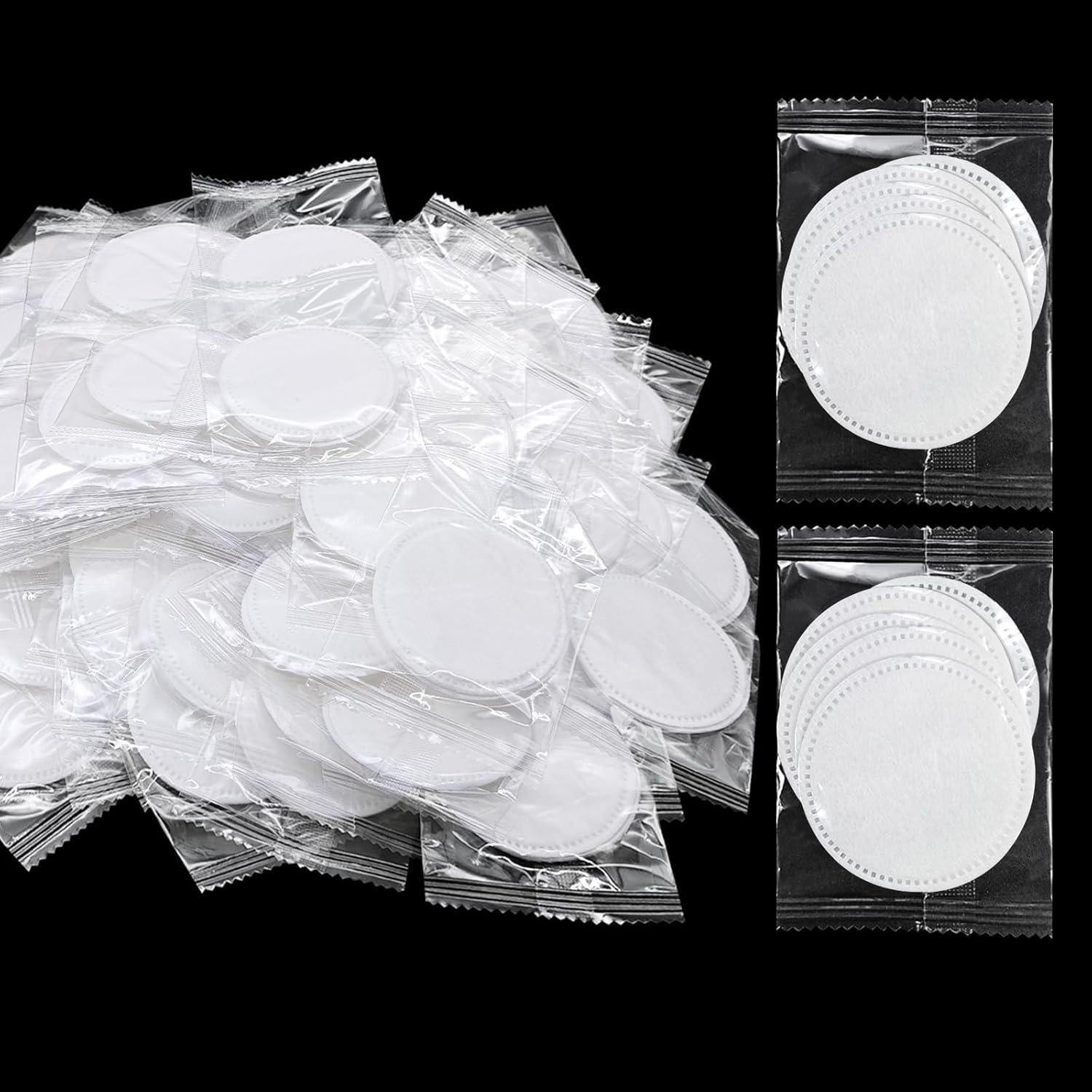 Cotton Rounds,Individually Wrapped Cotton Pads,Makeup Remover Pads | for Face,Nail Polish,Facial Cleansing | Soft,Round,Disposable,Travel Size,for Airbnb/Apartment/Hotel (100 Pack,5 Pcs/Sachet Wrap)
