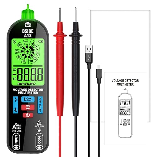 Vista 18 de BSIDE Multímetro digital recargable Probador de amplificador eléctrico LCD de color 6000 cuentas Voltímetro inteligente automático VFC Diodo de A2X