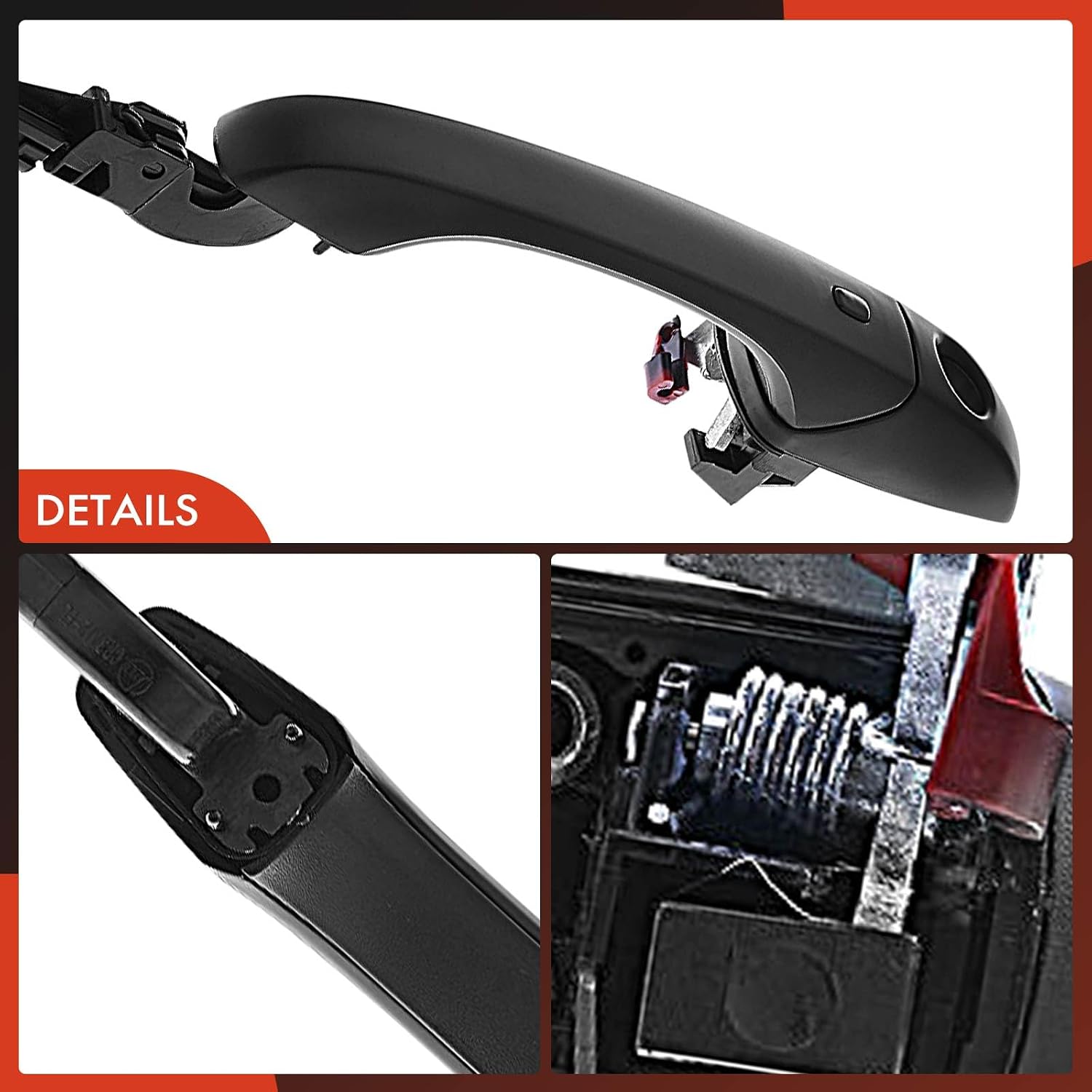 A-Premium Front Left Driver Side Exterior Door Handle with Keyhole Compatible with Jeep Grand Cherokee 2011-2022, Grand Cherokee WK 2022 & Dodge Durango 2011-2020, with Keyless Entry, Primed Black