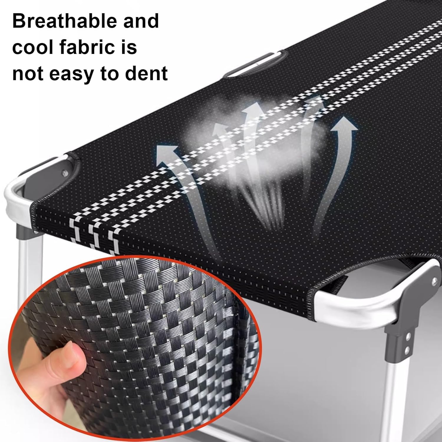 Opvouwbaar bed Campingbedjes voor volwassenen Aluminiumlegering Draagbaar Opvouwbaar slaapwiegje met matras 5-positie Opklapbare stoelbed