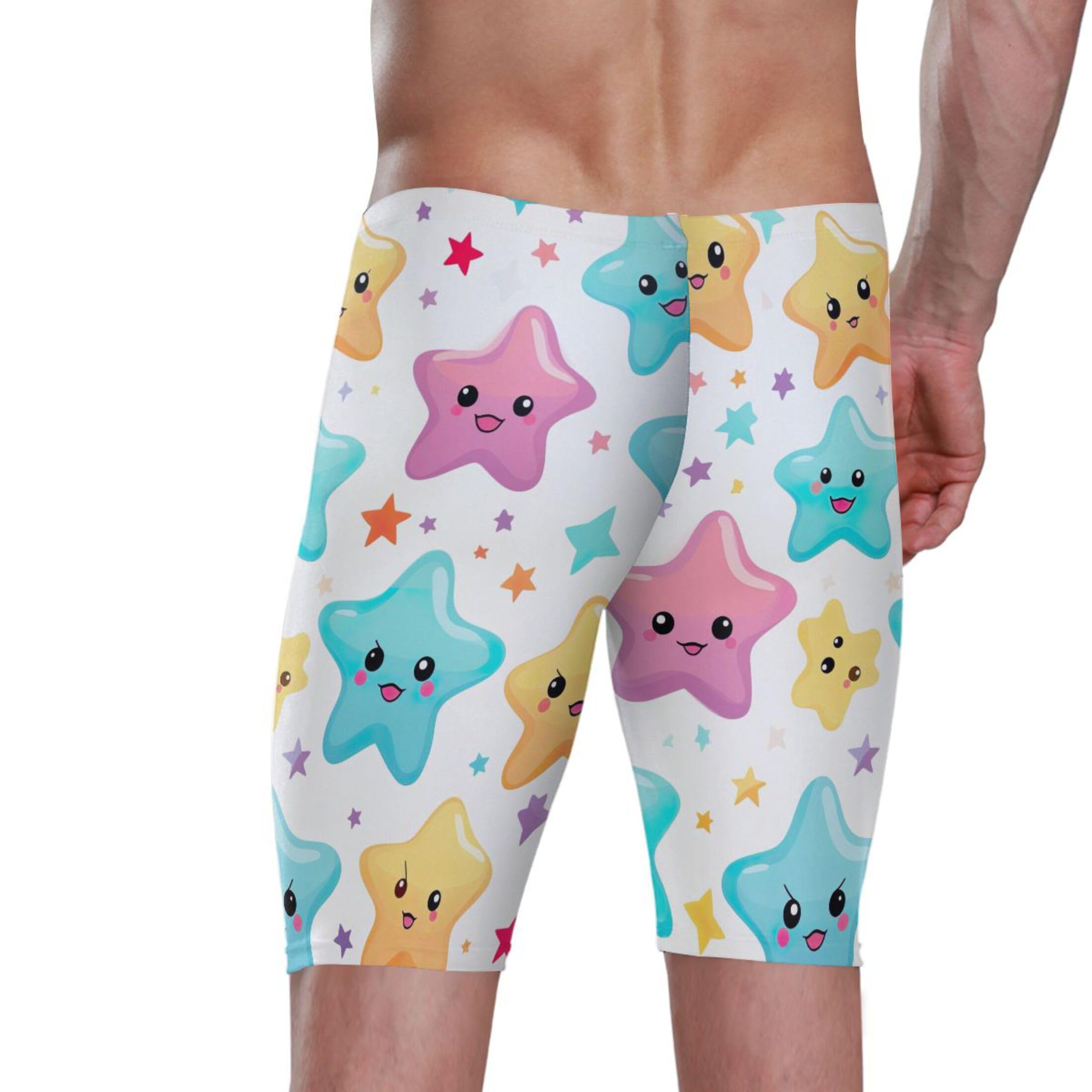 UMIRIKO Cute Star Swim Jammers for Men Athletic Durable S B0402297