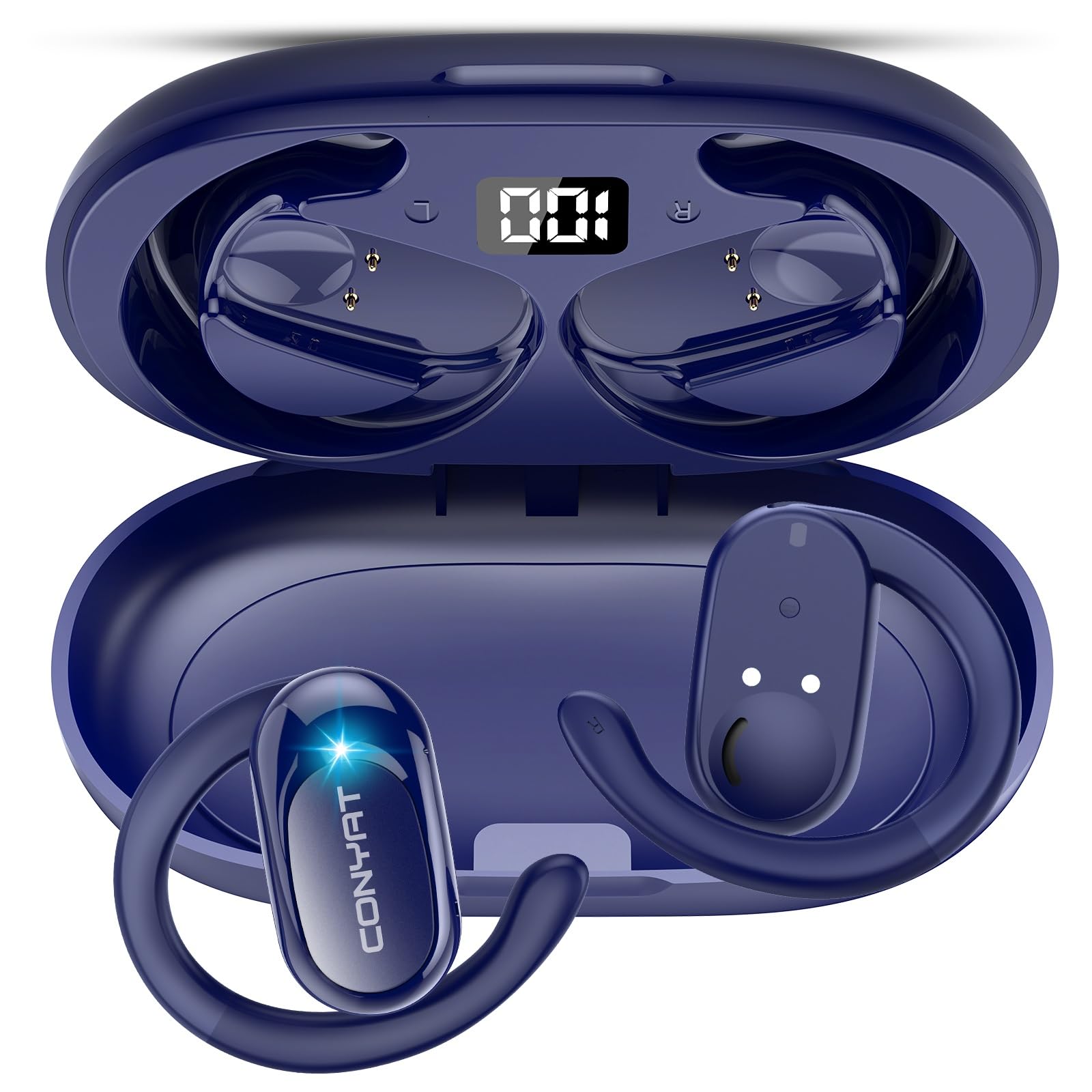 Casque de traduction Conyat 164 langues AI temps réel Bleu