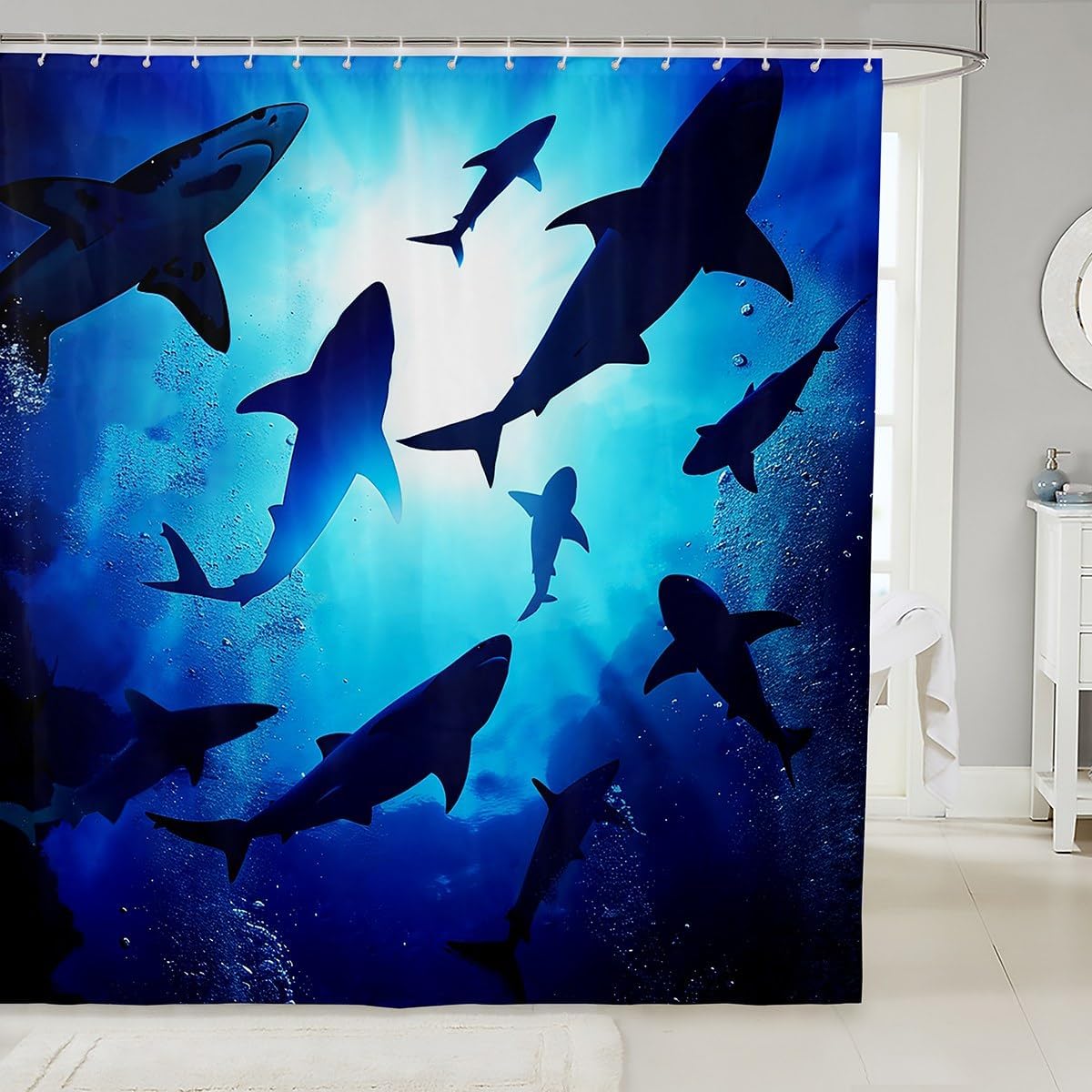 Castle Fairy Life Tree Shower Curtain Waterproof Fabric,Abstract Sun Moon Stars Galaxy Space Bath Curtain,Mystic Hanging Curtain with Hooks for Bathtubs Bathroom, 72Wx78L inch