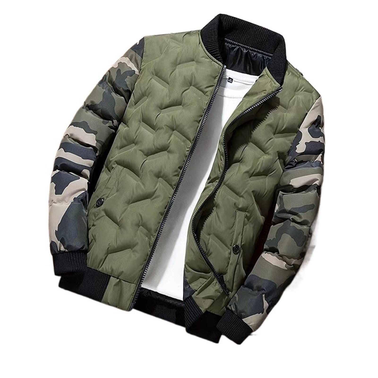 TUNNETUNNE Men Puffer Coat Pocket Windproof Parka Men's Winter Plus Warm Padded Men's Casual Parka Coat Men's Coat Suit Classic (Color : Dark blue, Size : L)