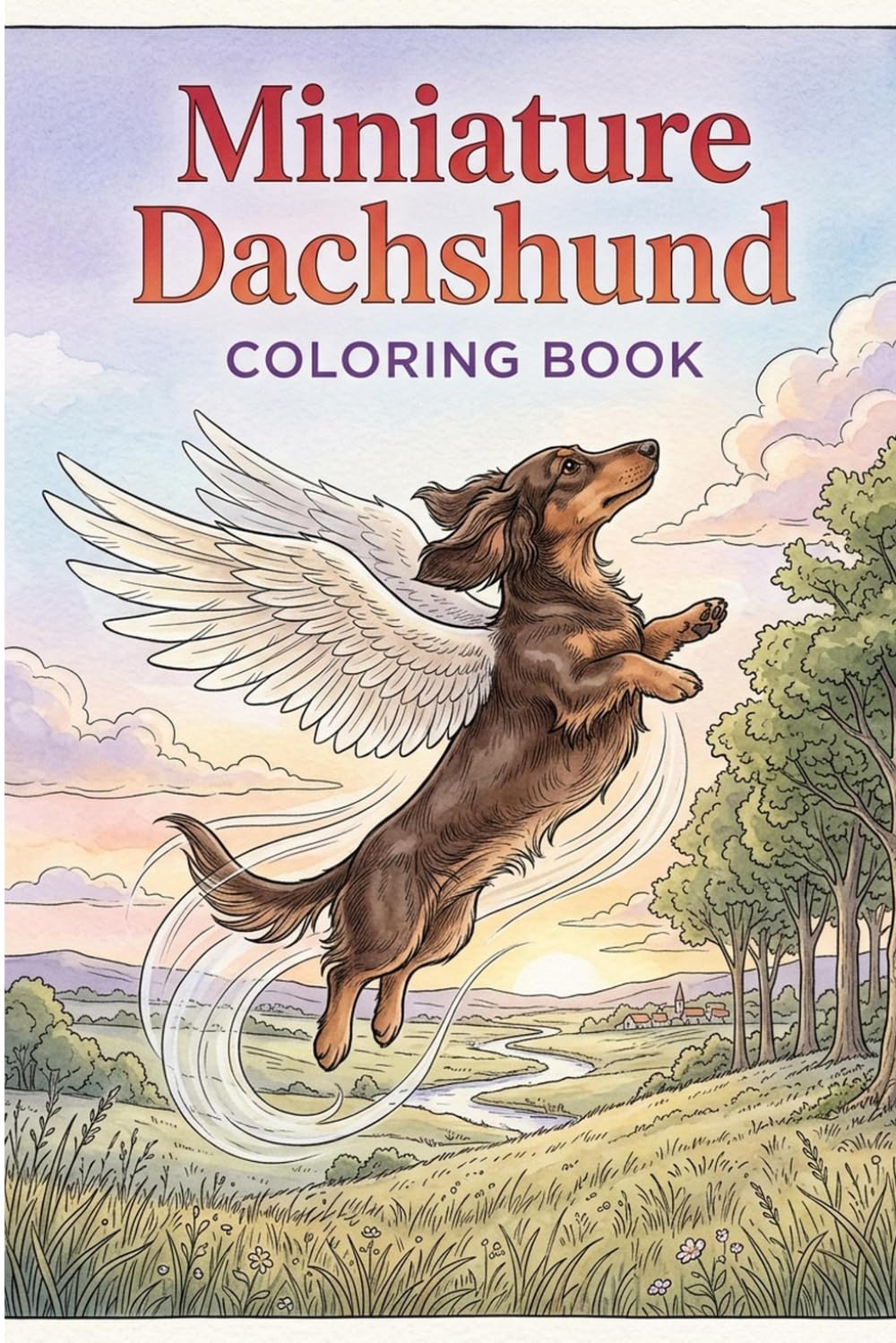Miniature Dachshund coloring book: 25 Playful Pups and Simple Scenes for Relaxing Coloring Fun