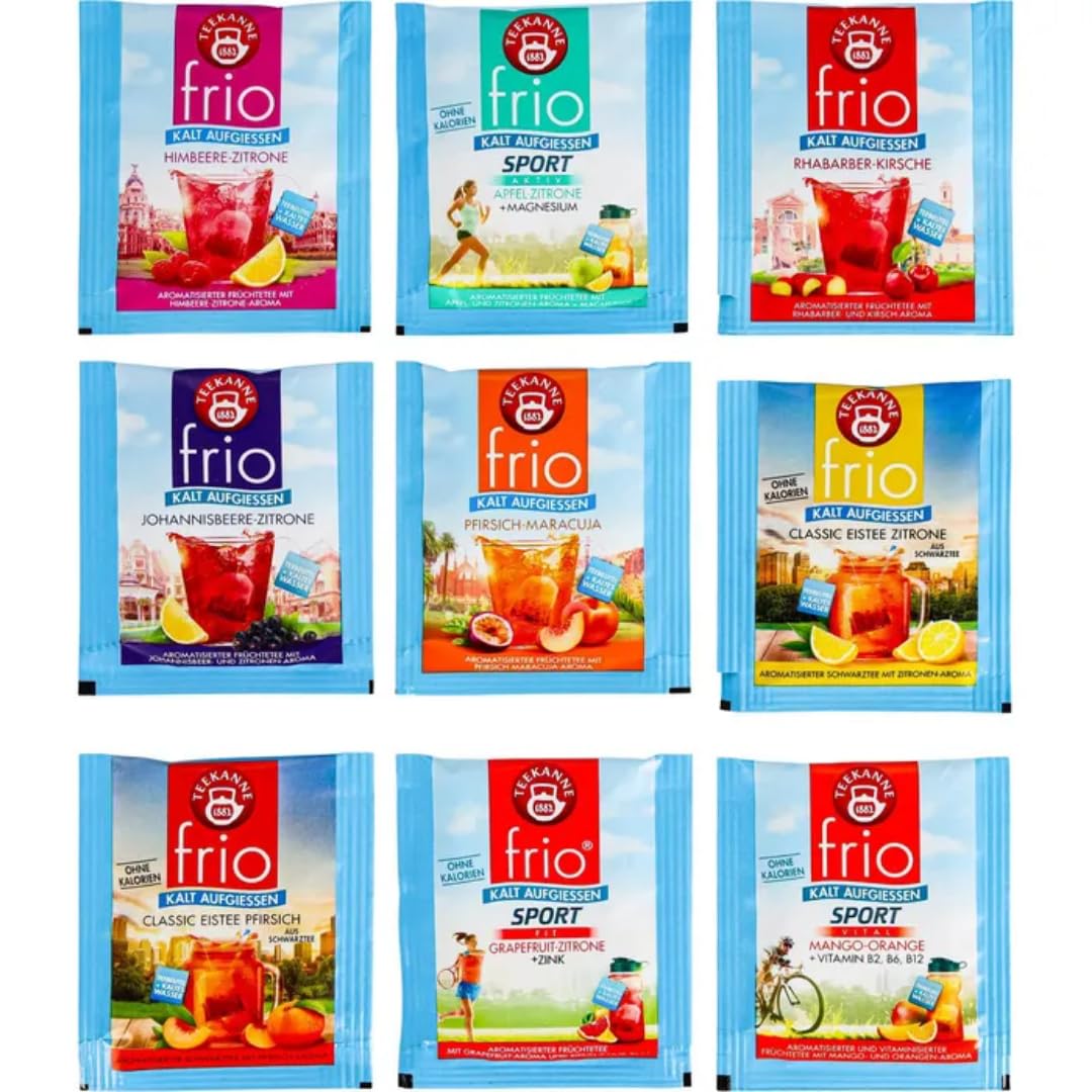 PUFAI Bundle – Teekanne Kalt aufgießbarer Tee Mix Box – 9 Sorten | 180 Teebeutel | Frucht- & Schwarztee für kalte Zubereitung – 450 g