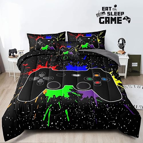 Miniatura 6 de ZJian HOME Juego de ropa de cama de juego de 5 piezas tamaño individual para niños niñas niños adolescentes 5 piezas ropa de cama en una bolsa ropa