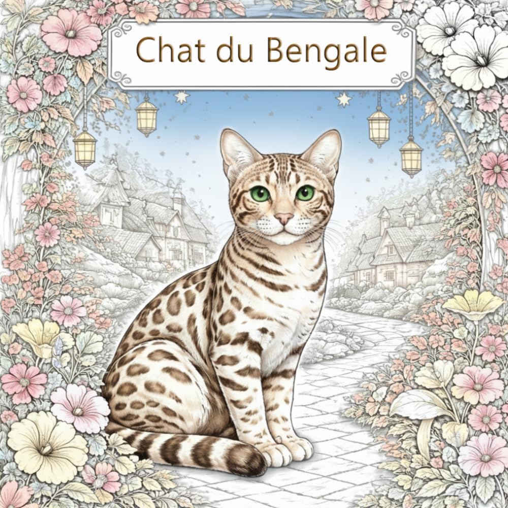 Magnifiques Chats du Bengale – Livre de Coloriage: Dessins détaillés et relaxants – Livre de coloriage anti-stress et pleine conscience avec de superbes illustrations de chats