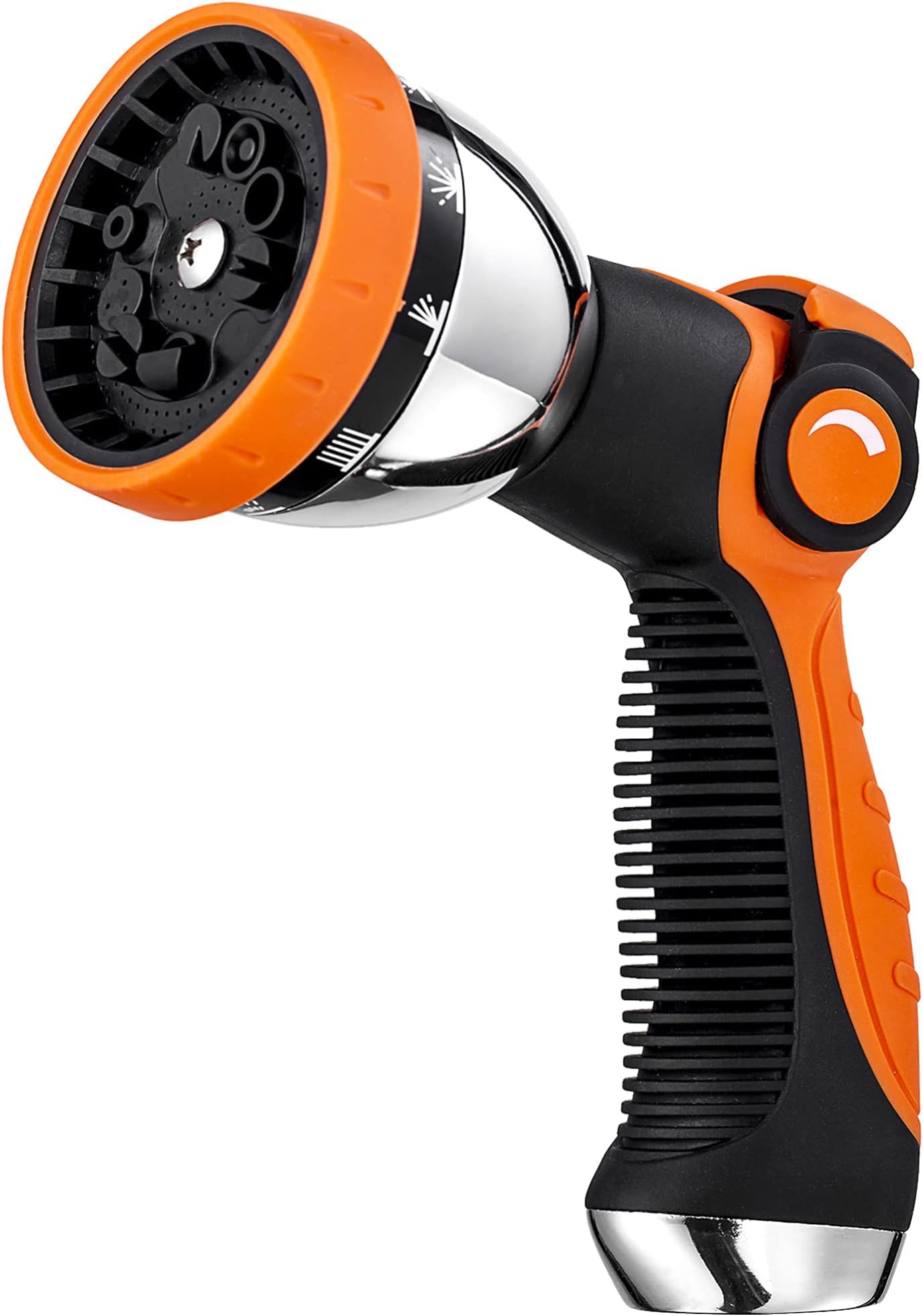 Garden Hose Nozzle, 8 Spray Modes Heavy Duty High Pressure Water Hose Nozzle, Thumb Control On/Off Valve, Hose Sprayer for Garden and Lawn Watering, Cleaning, Pets and Car Washes