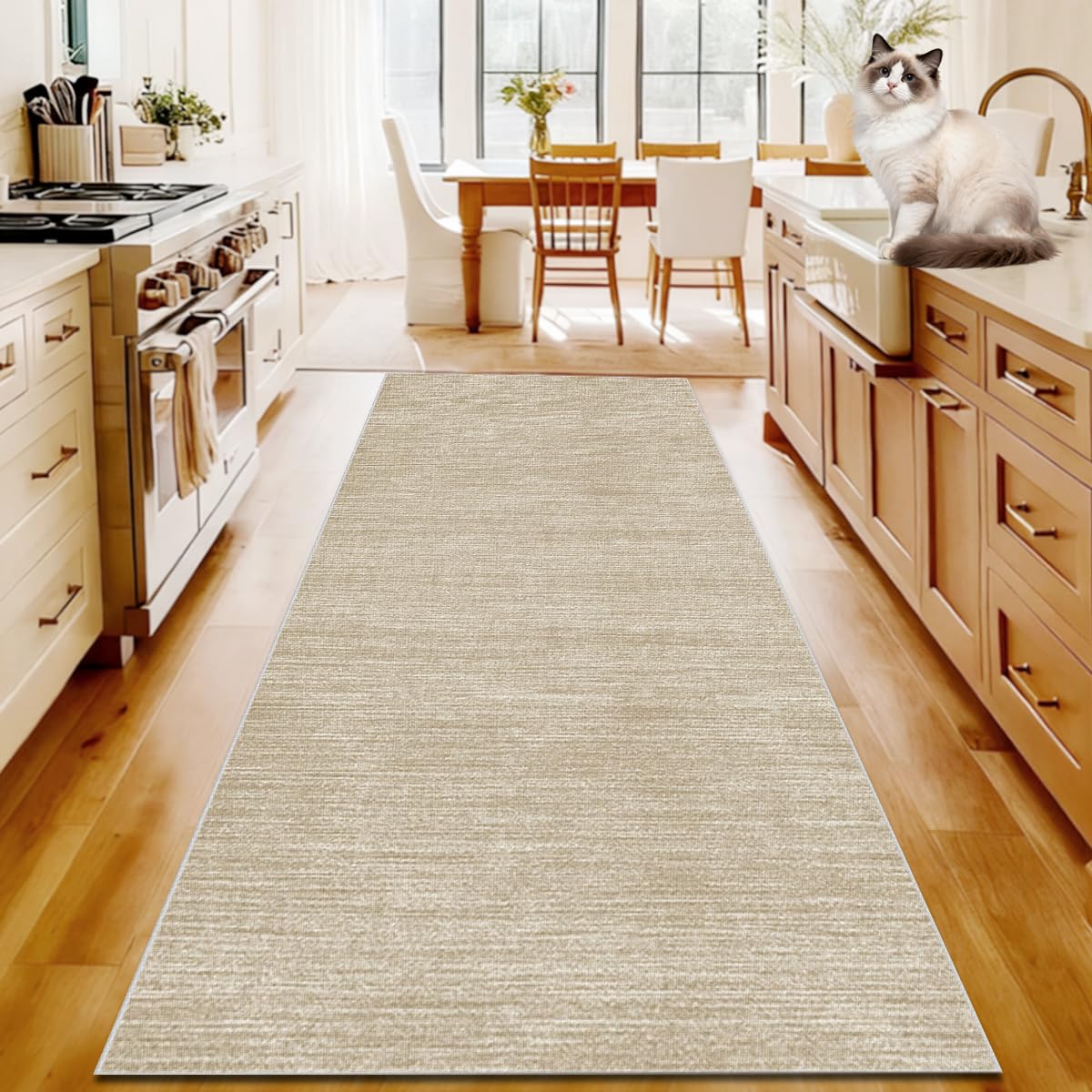 Läufer Teppich Flur 90 x 400 cm Küchenläufer rutschfeste Teppichläufer Flur Waschbar Küchenmatte Flurteppich Küchenteppich Fußmatte Groß Schmutzfangmatte Innen Teppich Läufer für Küche