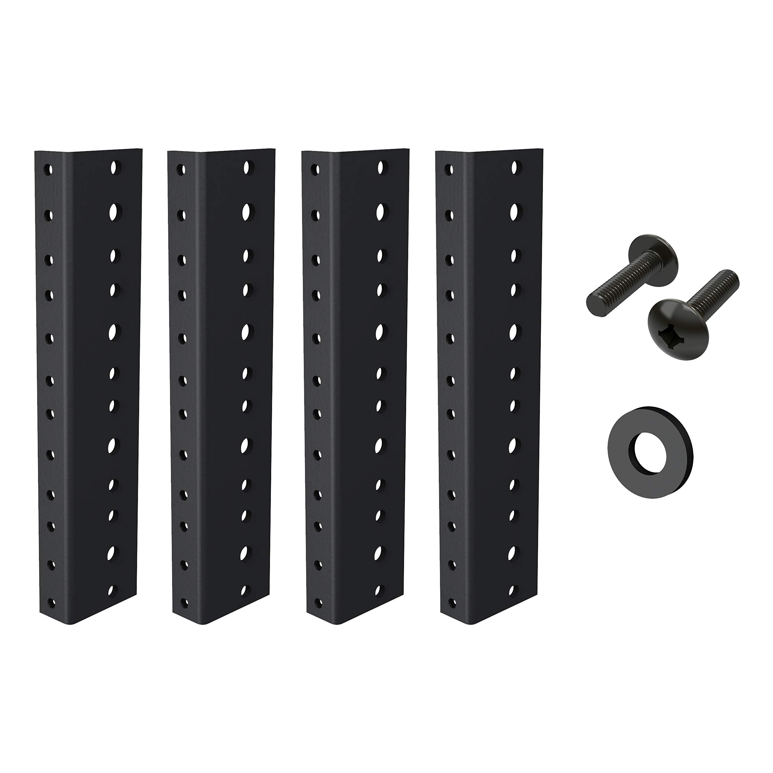 TCH Hardware 8U Rack Rail Kit - 4 Pieces + 64 Rack Screws & Washers