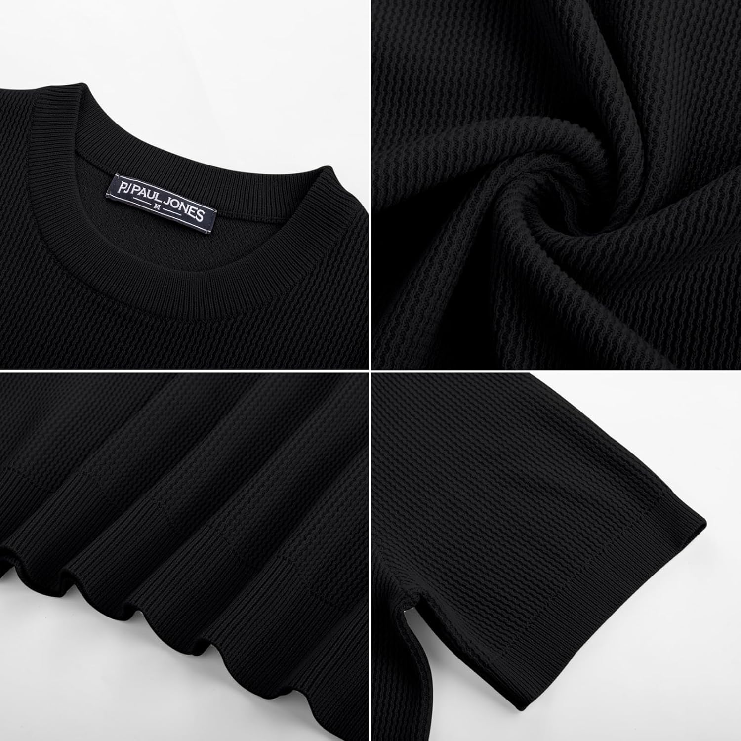 PJ PAUL JONES Mens T-Shirts Knit Short Sleeve Crewneck Shirt Casual Textured Pullover Tees - Image 5