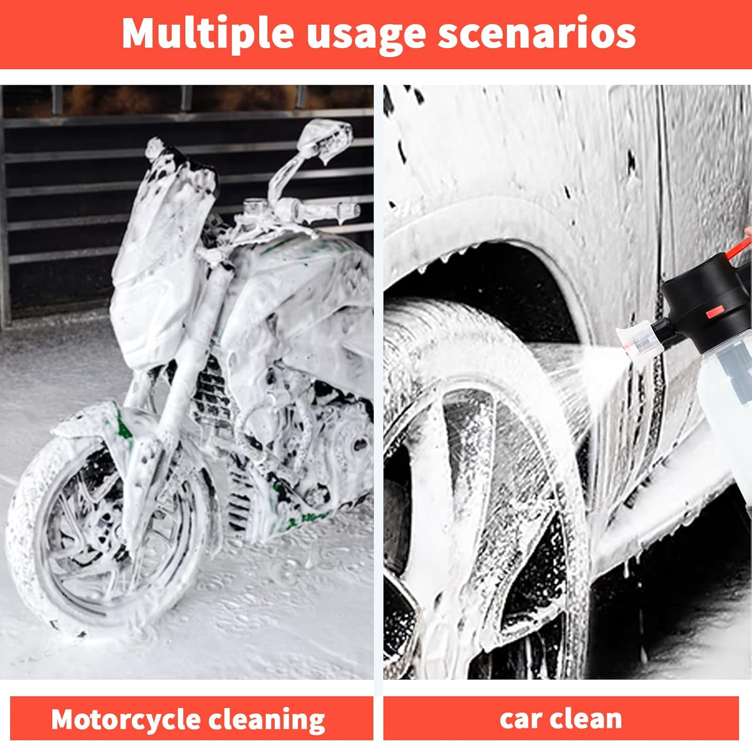 Electric Foam Sprayer for Car Wash, 130 PSI Battery Powered Cordless Foam Cannon, 2-Liter Portable Foam Pump Sprayer 2026 New Upgrade Ivory